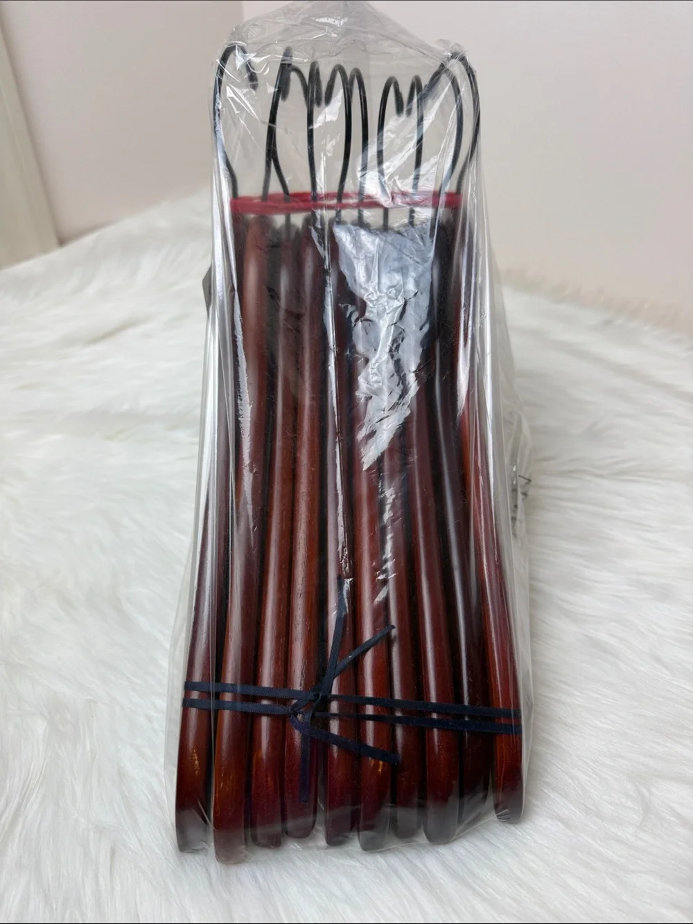 Brookstone Premium Wooden Suit Hangers in Mahogany - Set of 10